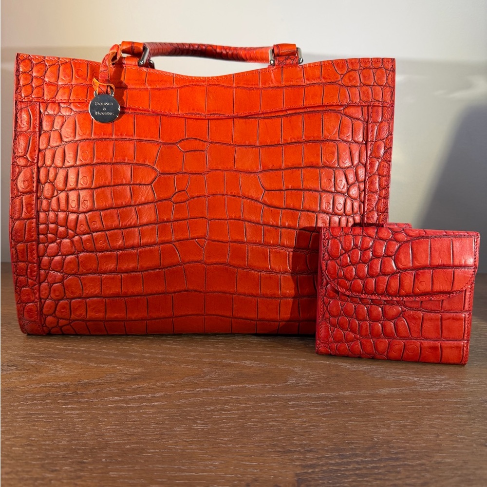 Dooney & Bourke Alto Leather Croc Embossed Satchel & wallet